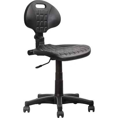 Кресло лабораторное UN_Vito gtsN3 полиур. черн. без подл., крест. пласт.