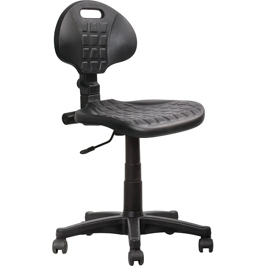 Кресло лабораторное UN_Vito gtsN3 полиур. черн. без подл., крест. пласт.