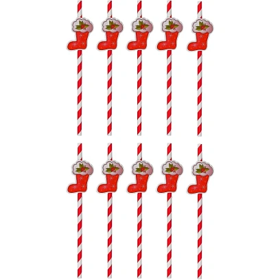 Трубочки для коктейля 'Носочек', набор 10 шт. НГ, 4299500