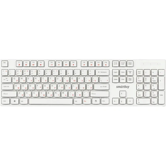 Клавиатура Smartbuy ONE 238 проводная мультимедийная USB белая (SBK-238U-W)