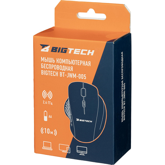 Мышь компьютерная черная/серая, 1000-1600DPi, 2.4Ггц BT-JWM-005/E-WM1961