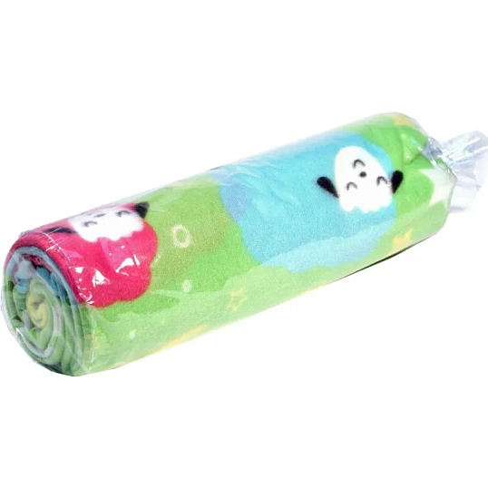 Плед флис , 130 X150 см, 120 гр/м2 , Барашки на салатовом