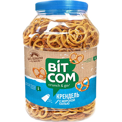 Крендельки Семейка Озби с морской солью банка 450г