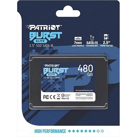 SSD накопитель Patriot BURST ELITE SATA 2.5 480GB (PBE480GS25SSDR)
