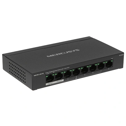 Коммутатор неуправляемый Mercusys MS108GP (L2) 8x1Гбит/с 7PoE+ 65W