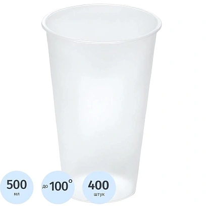 Стакан одноразовый Bubble Cup 500мл МАТОВЫЙ Прозрачный 400шт/уп арт. 1021П