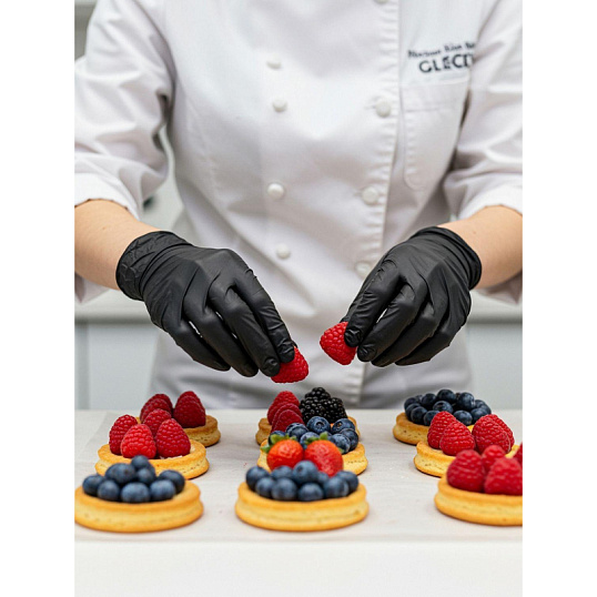 Перчатки PACLAN одноразовые нитрил неопудренные черные р-р L 100шт/уп, ПС