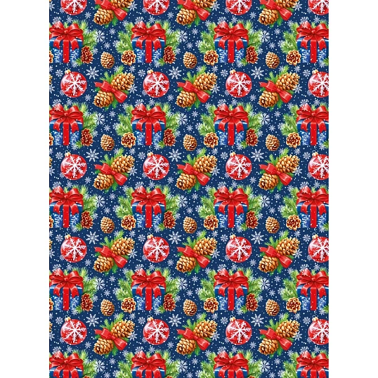 Бумага упаковочная для сувен. продукции с рисунком, 80г/м2 100х70 арт.95240