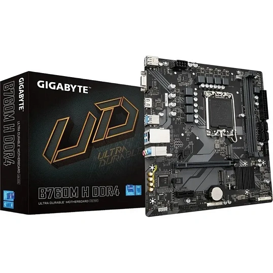 Материнская плата Gigabyte B760M H DDR4, s1700, B760, 2xDDR4-3200, mATX