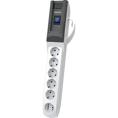 Сетевой фильтр PILOT PRO USB  3м (10А/2200Вт/6р) серый