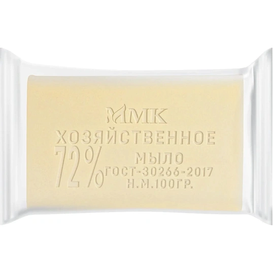 Мыло хозяйственное 72 % в прозрачной обертке флоупак 100 гр. МКХ0621