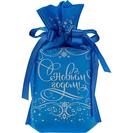 Мешочек для подарков Ледяной узор, 24x18x9см, голубой, НУ-6243