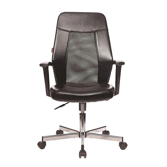 Кресло VB_EChair-225 DSL PTW к/з черный, сетка черная, хром