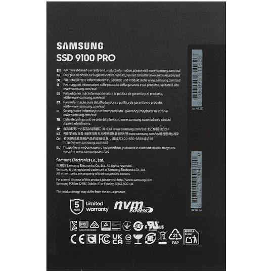 SSD накопитель Samsung 9100 PRO 1Tb M.2 PCIe 5x4(MZ-VAP1T0BW)