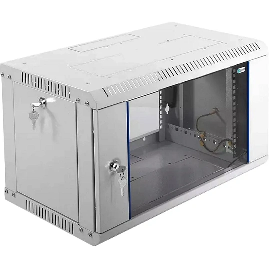 Шкаф настенный телеком. ЦМО разб. 6U (600х350) дверь стекло (ШРН-Э-6.350)