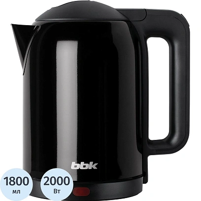 Чайник BBK EK1809S,электрический, нержавеющая сталь/черный