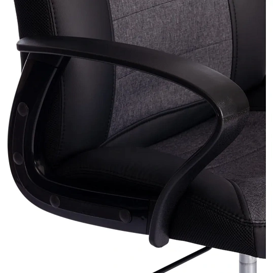 Кресло UT_Easy Chair Impreza, к/з, тк, сетка, чер/сер/мет,36-6/F68/36/TW-11