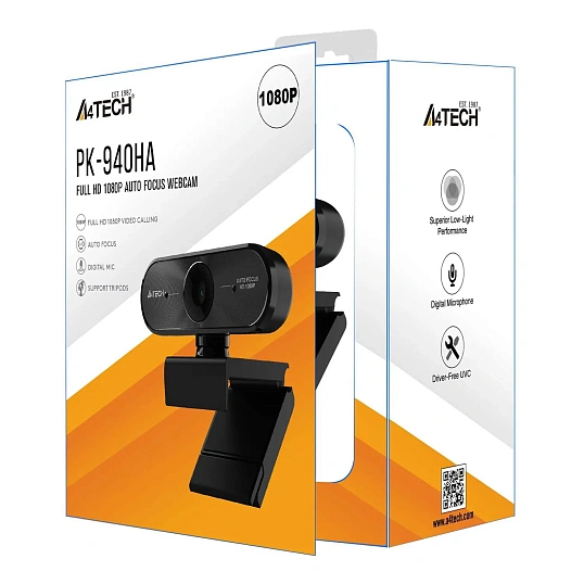 Веб-камера A4Tech PK-940HA черный 2Mpix (1920x1080) USB2.0 с микрофоном
