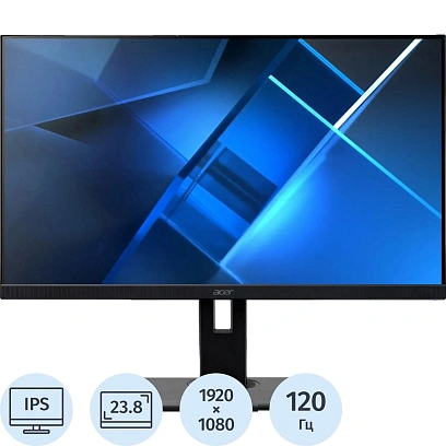 Монитор Acer B247YGbmiprzx 23,8'' FHD/IPS/120Гц/HDMI/DP/черн(UM.QB7CD.G05)