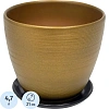 Горшок керамич.с подставкой,4,7л.,Д210 Ш210 В200,бронзовый(матовый),BH-06-3