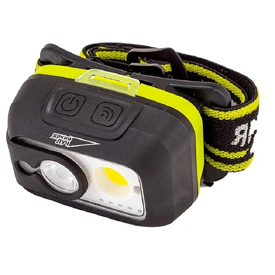 Фонарь налобный ЯРКИЙ ЛУЧ LH-450A MA-HALO 5W LED +3W COB max, 3 реж