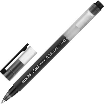 Ручка гелевая Attache Long Way, д.ш. 0,5 мм, лин. 0,38 мм,  черная