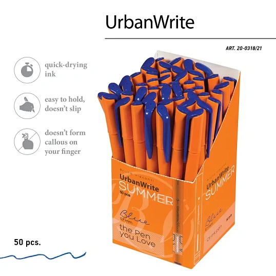 Ручка шариковая неавтомат. UrbanWrite.Summer масл,0,7мм,синяя 20-0318/31