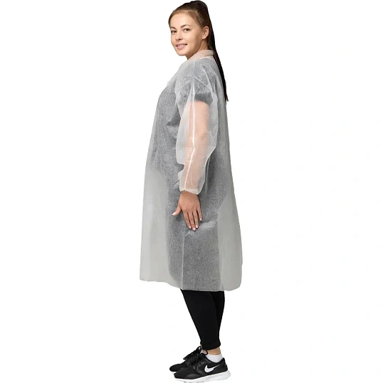 Халат на липучках, (20 гр), рXXL ,белый, (5 шт/упак)