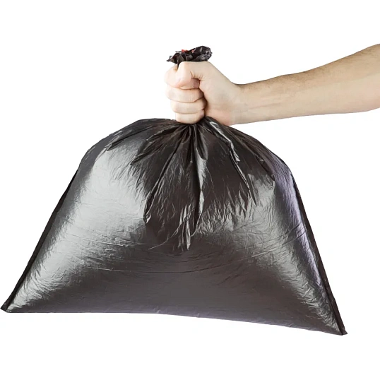 Мешки для мусора ПНД 35л 12мкм 20шт/рул черные 53x58см Luscan с завязками