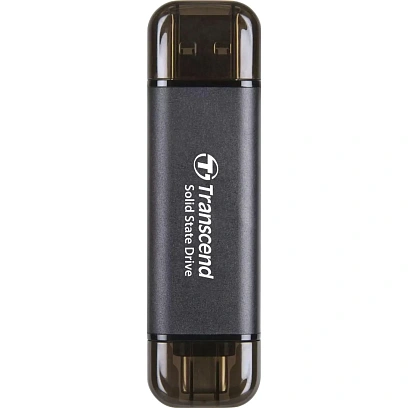 Портативный SSD Transcend 512Gb, USB 10Gbps, Type-C/Type-A, Черный