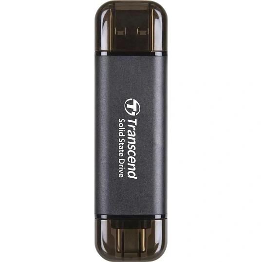 Портативный SSD Transcend 512Gb, USB 10Gbps, Type-C/Type-A, Черный