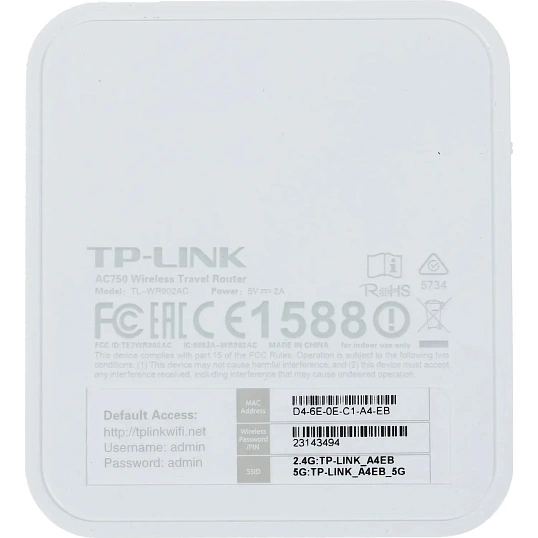 Маршрутизатор TP-Link TL-WR902AC AC750 USB 2.0 Pocket Trave