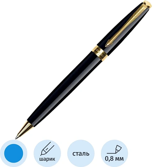 Ручка шариковая Parker Fusion Laque Black GT 1,0мм,кнопочн,синяя,9000034436