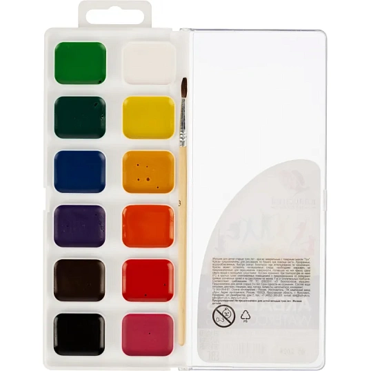 Краски акварельные Луч Классика 12 цв., с кистью, 19С 1287-08