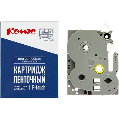Картридж Комус TZE-545(Brother TZE-545 белый на синем ,18мм/8м)