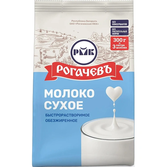 Сухое молоко Рогачевъ обезжиренное 0% 300г