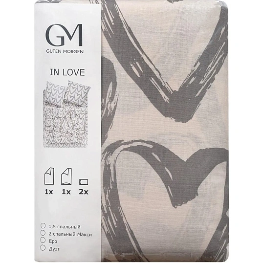 Постельное белье Евро Бязь (нав.50х70-2шт),In love