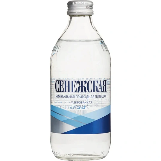 Вода минеральная Сенежская газированная, стекло, 0,33 л