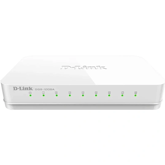 Коммутатор D-Link неуправляем. с 8 портами 10/100/1000Base-T(DGS-1008A/F1A)