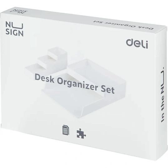 Лоток горизонтальный д/бум Deli NuSign ENS001-white 2лотка + орган-р бел