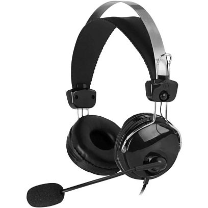 Гарнитура A4Tech (HU-7P) черный 2м накладные USB