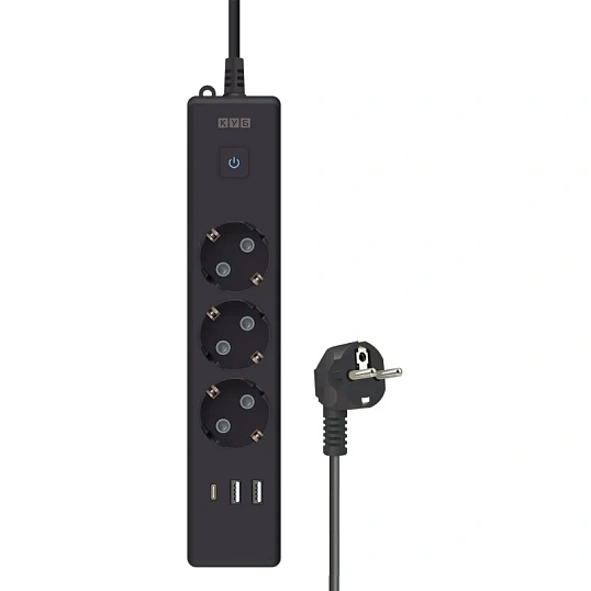 Удлинитель Power Cube, 3р/1.9м выкл.,3USB, 3.5кВт,16А,3x1,0 черн(PC-6B-2M)