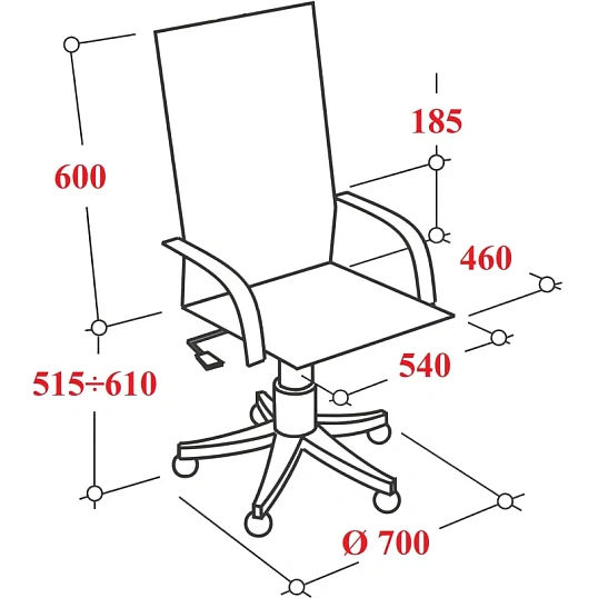 Кресло VB_EChair 668 TPU/SL черный экокожа крестов.металл хром