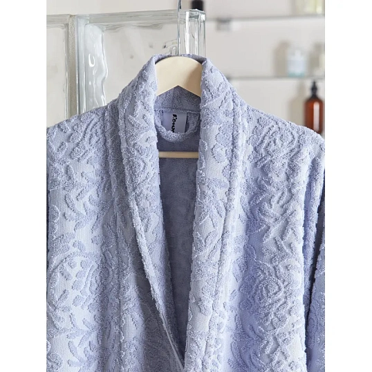 Халат  Махровый  ROESIA Шалевый Женский серый, L-XL, 300гр/м2