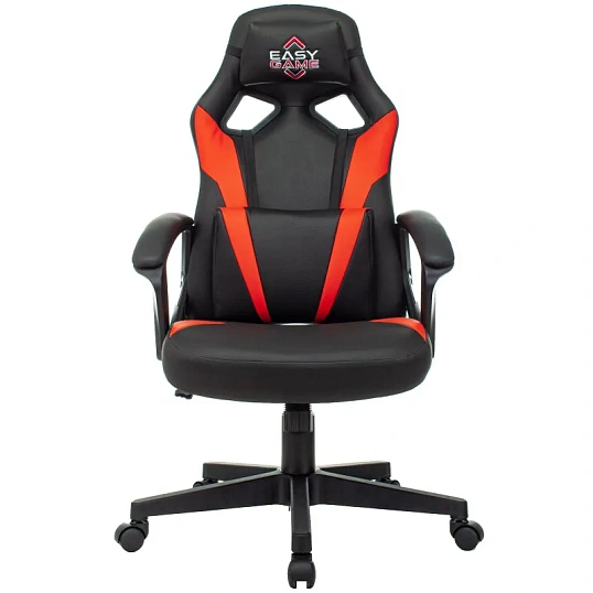 Кресло VB_Echair Easy Game-906 TPU кожзам черный/красный пластик