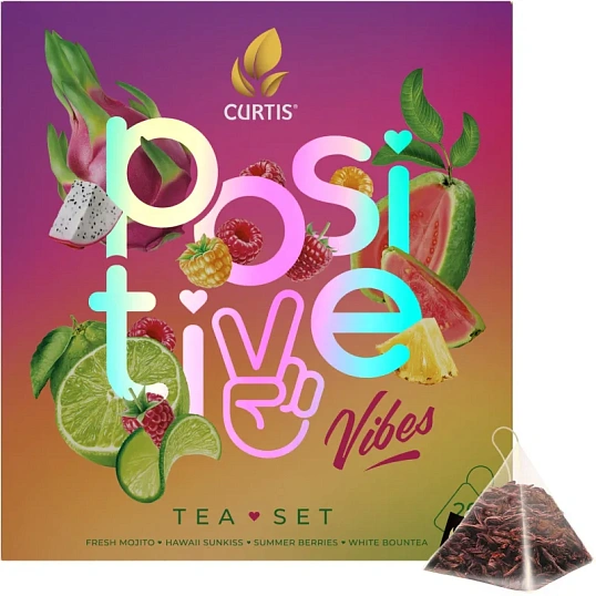 Чай Curtis Positive Vibes Tea Set ассорти, 4 вкуса, 20 пирамидок