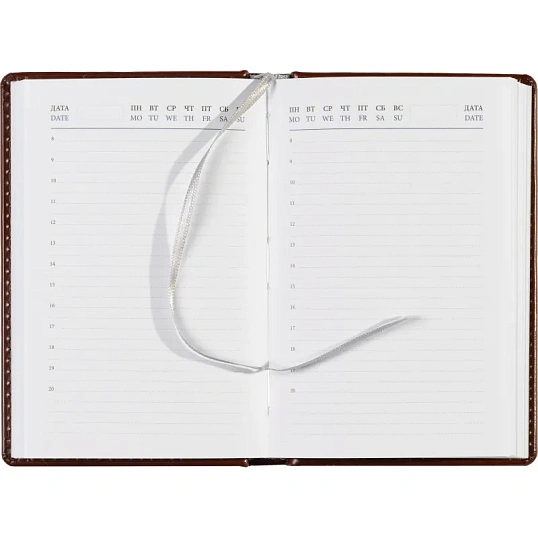 Ежедневник недатированный коричневый,А6,100x150, 320стр,Agenda