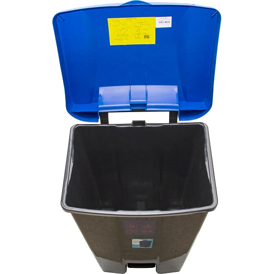Контейнер-бак мусорный 110 л пластиковый на 2-х колесах с крышкой, синий
