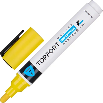 Маркер лаковый TOPFORT Industrial 6 мм желтый