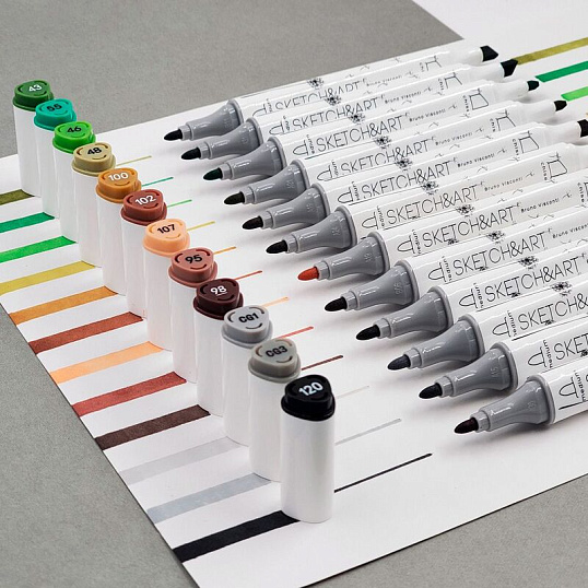Набор маркеров ДВУС.СКЕТЧ-МАРКЕРЫSKETCH&ARTБОЛЬШОЙ,36 ЦВ. ,22-0078